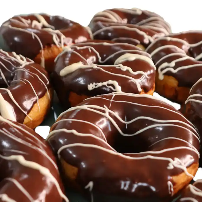 Double chocolate frosted donuts