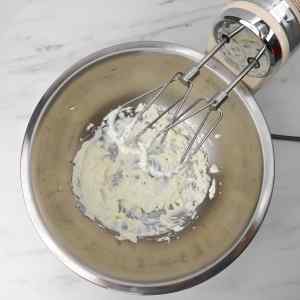 Cream cheese being whisked