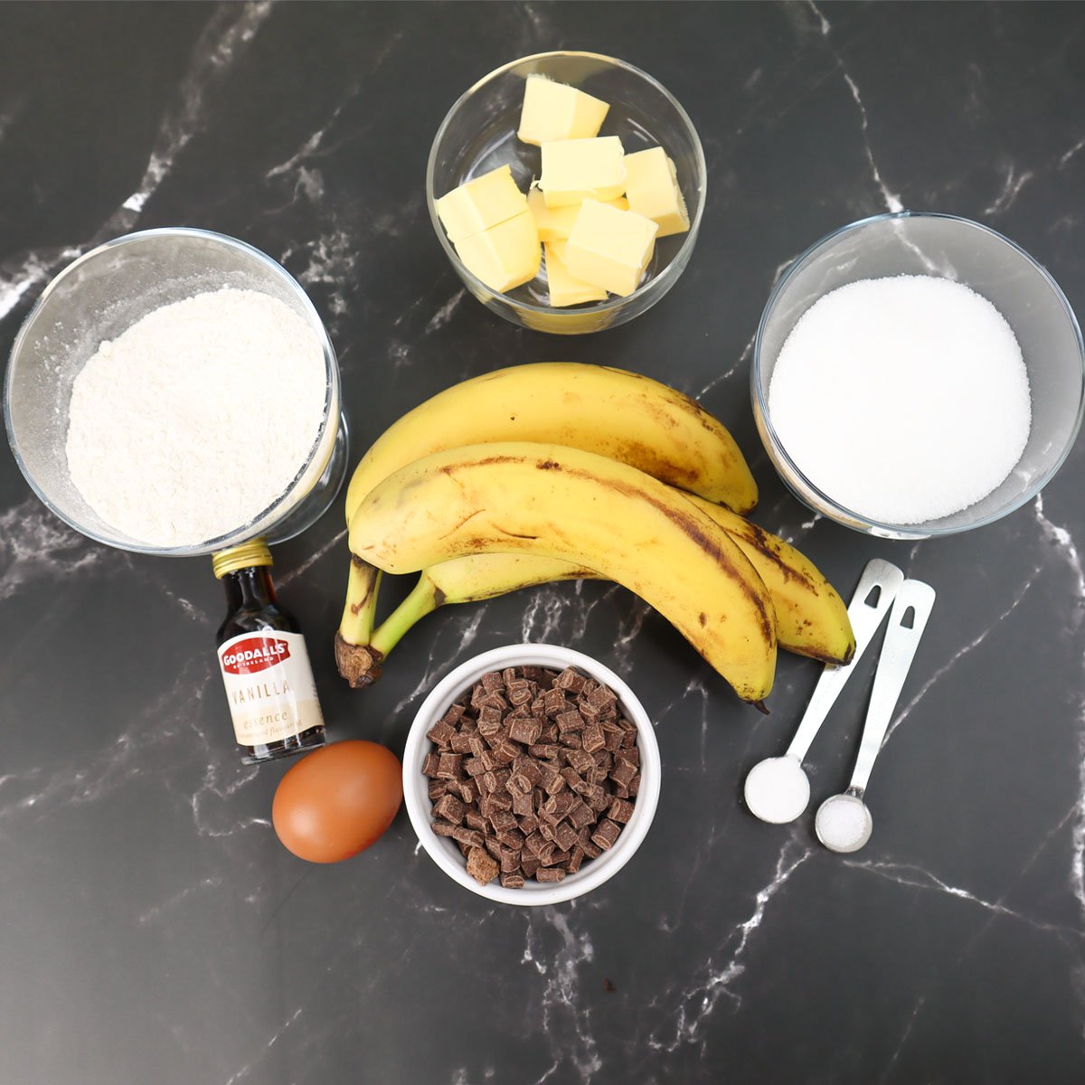 Pan de plátano con chispas de chocolate