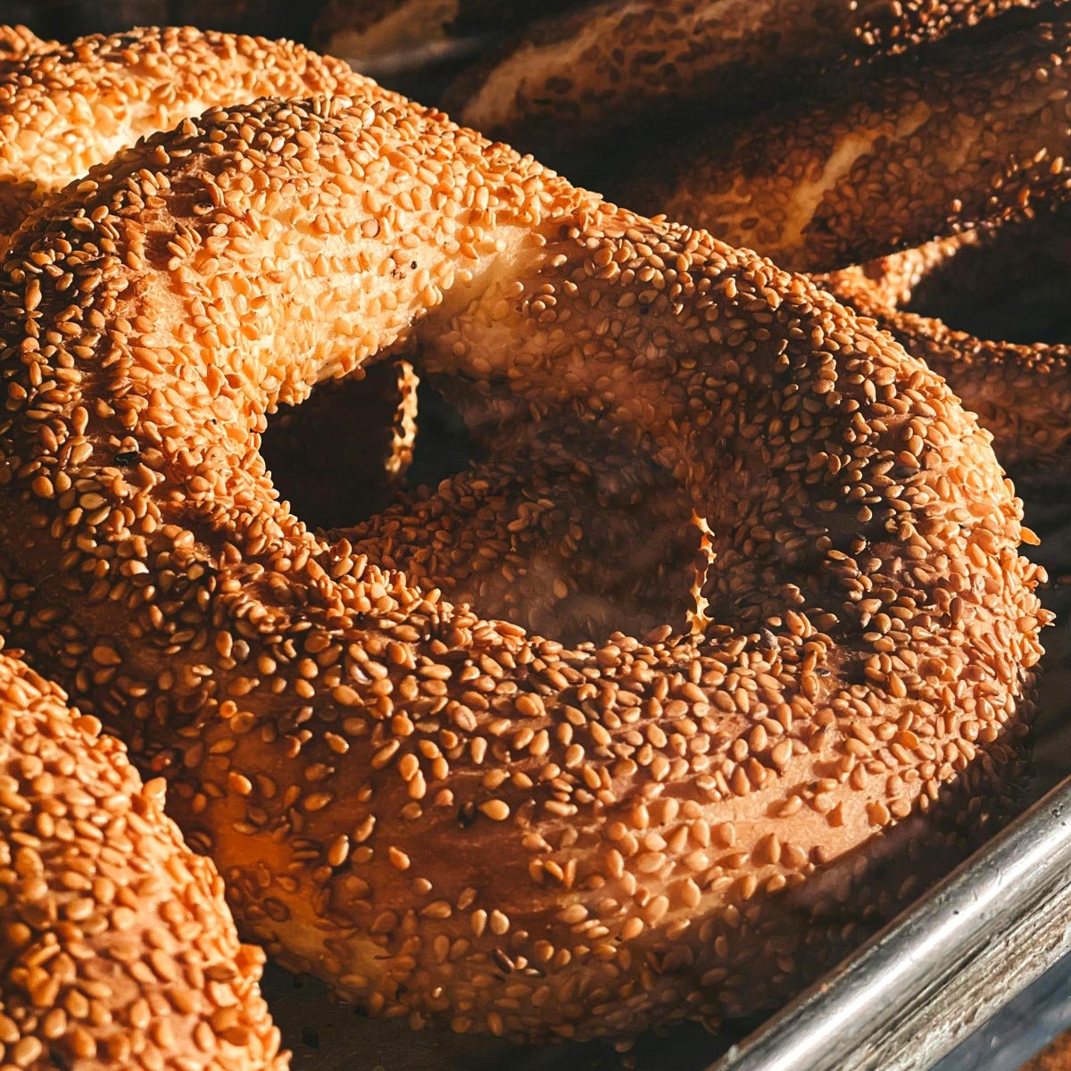 Anéis de pão de gergelim grego Koulouri Thessalonikis