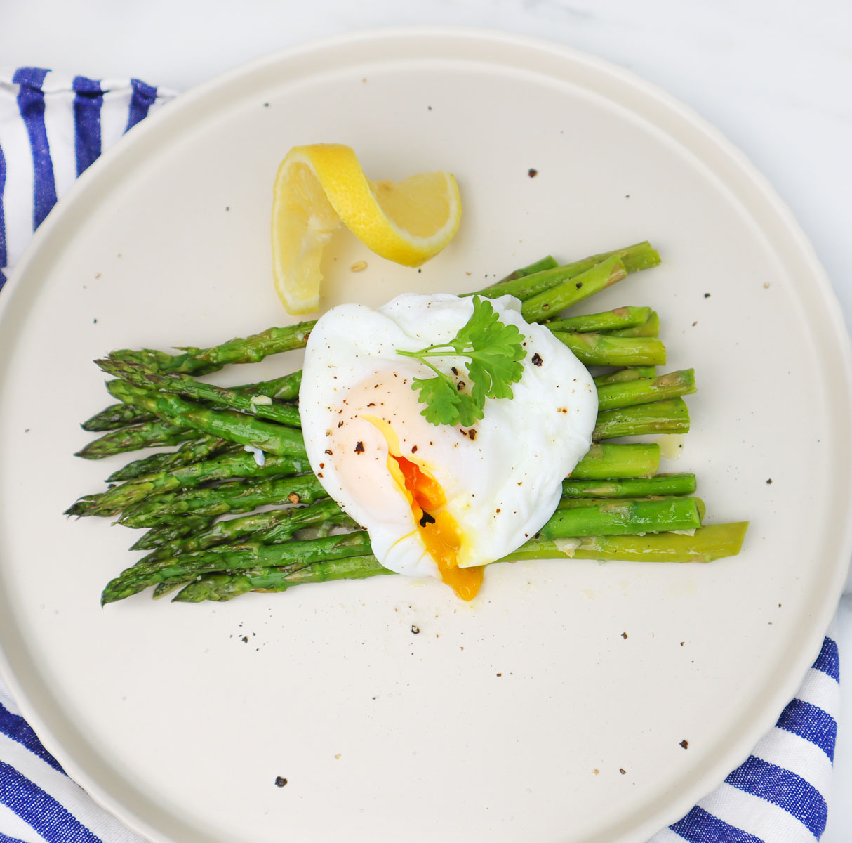 Roasted Asparagus with Poached Eggs
