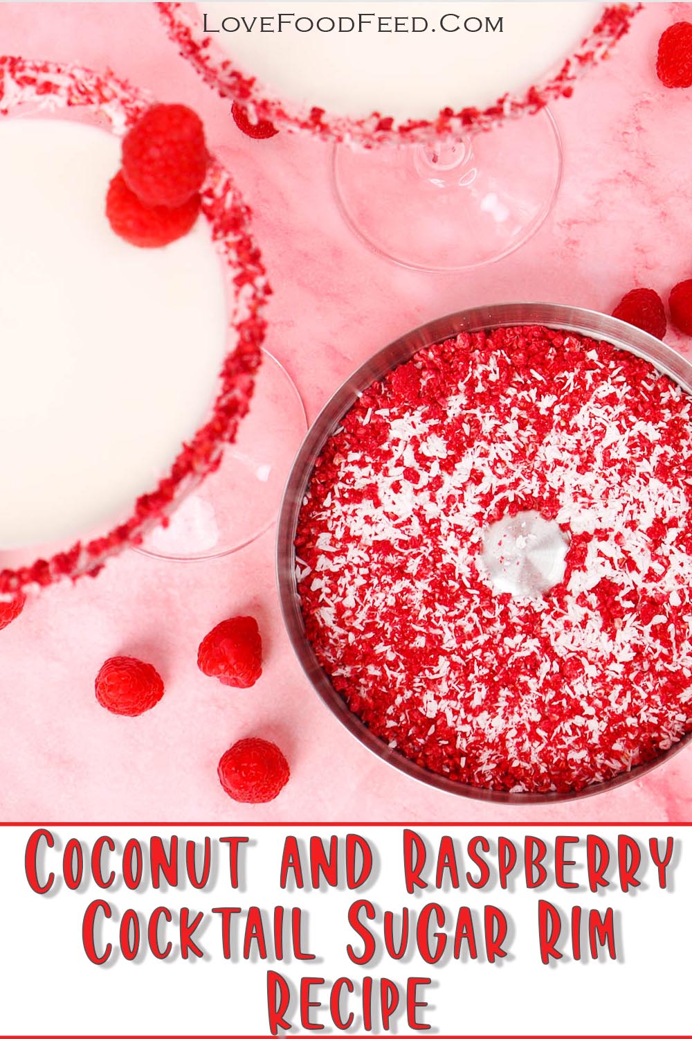 Coconut and Raspberry Cocktail Sugar Rim Recipe