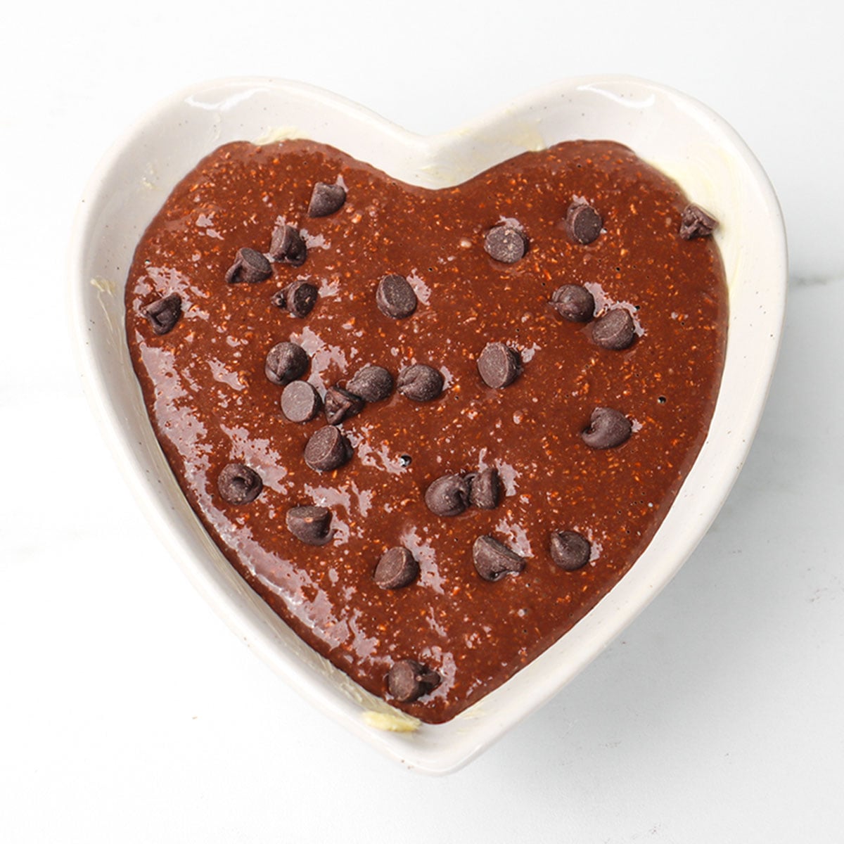 Herzförmige Schokoladen-Haferflocken